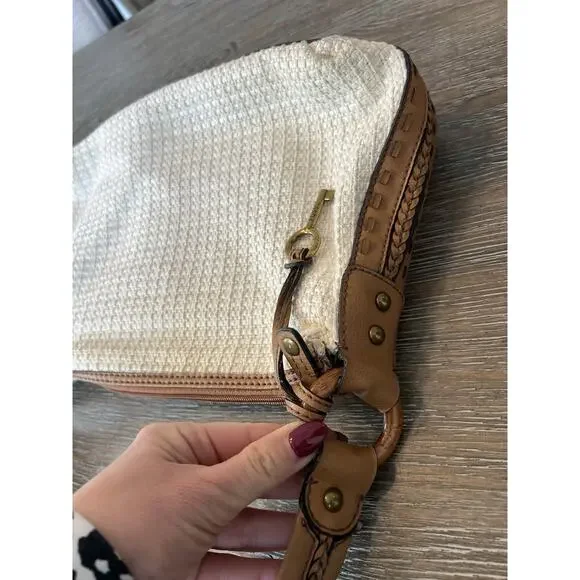 VTG Fossil 1954 Classic Bag Medium Size 9”x13” Zip Top Cream Color - Picture 4 of 13